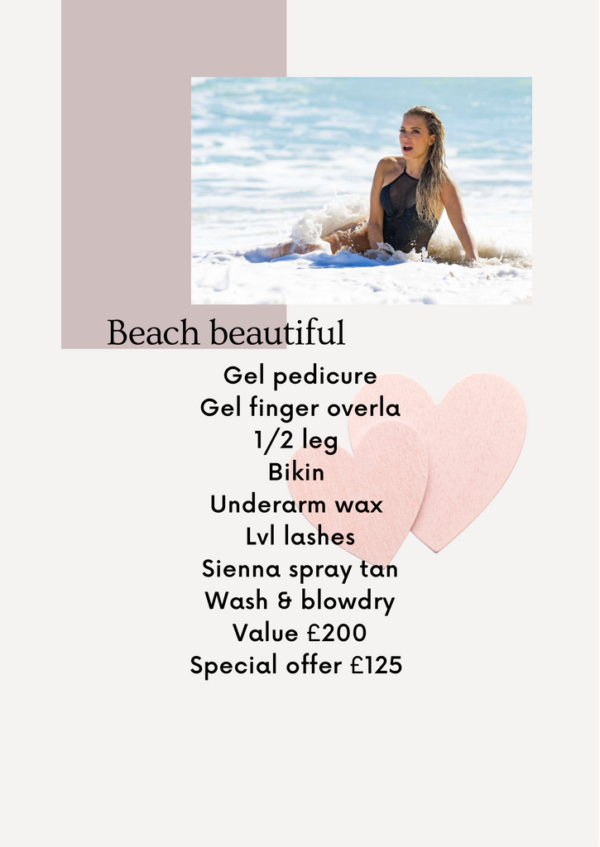 Beach Beautiful packages at Synergy Hair Beauty Salon in Studley